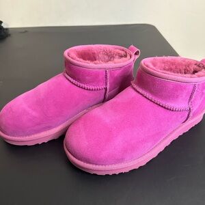 UGG Purple/Pink Suede Ankle Boots